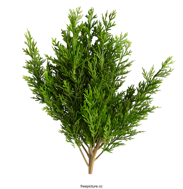 [Transparent Background PNG]Green Cedar Branch Isolated on White Background