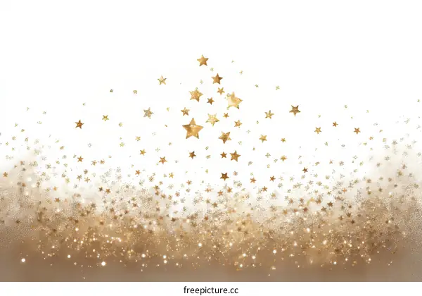 Golden Stars and Glitter Background Design