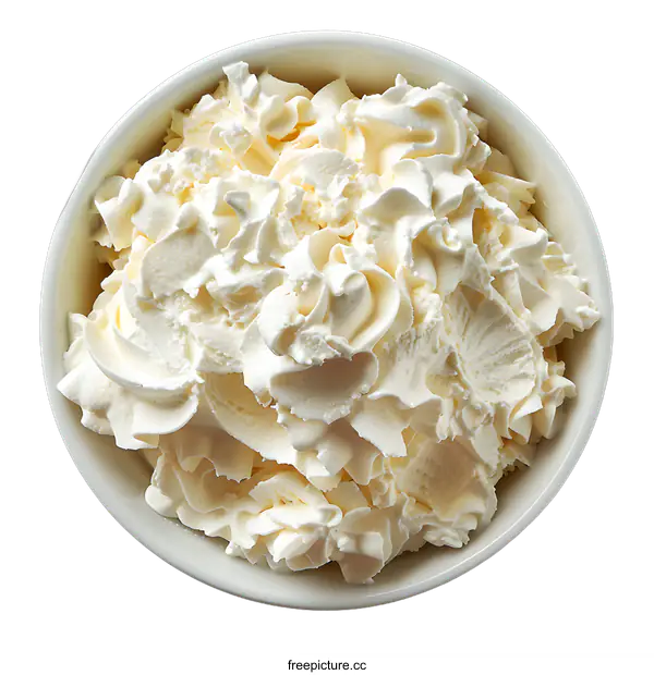 [Transparent Background PNG]Bowl of Whipped Cream