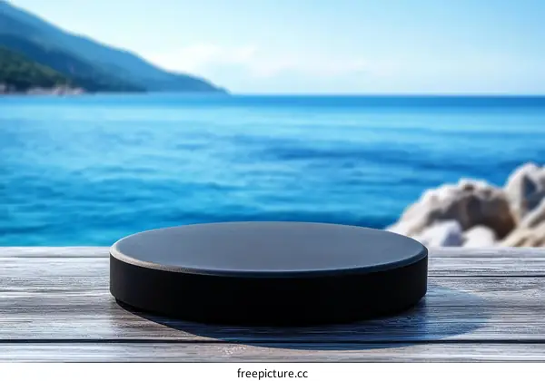 Empty Product Display Platform by the Sea