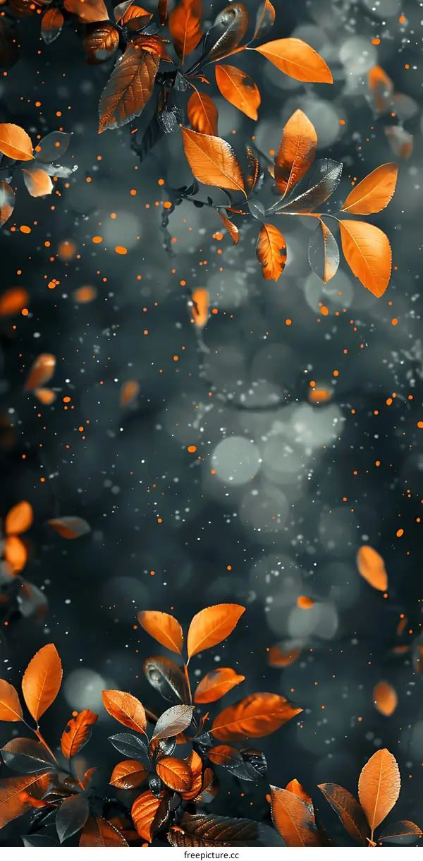 Autumn Leaves With Bokeh Background
