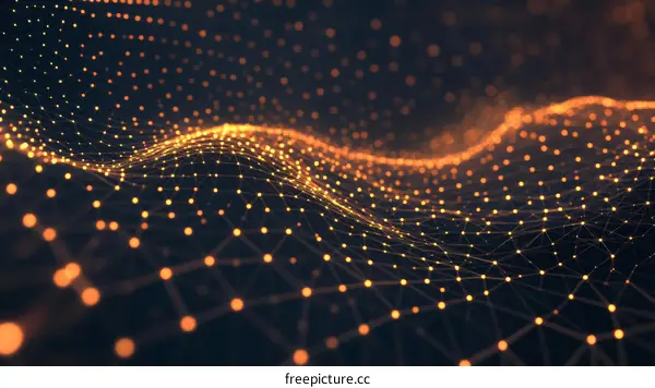 Abstract Digital Network Wave Pattern Illustration