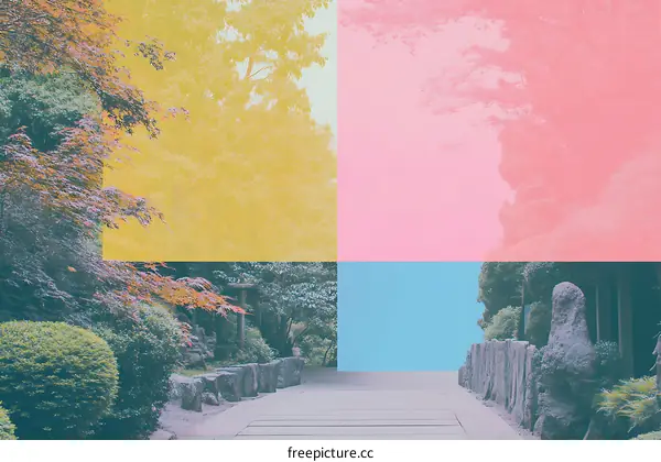 Nature Background With Minimalist Collage Aesthetic