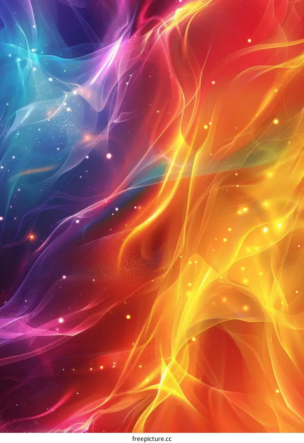 Abstract Colorful Flowing Energy