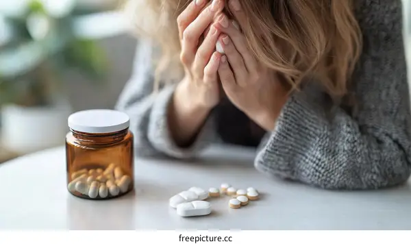 Woman Feeling Depressed with Medications