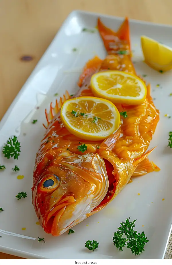 Whole Baked Fish with Lemon and Parsley