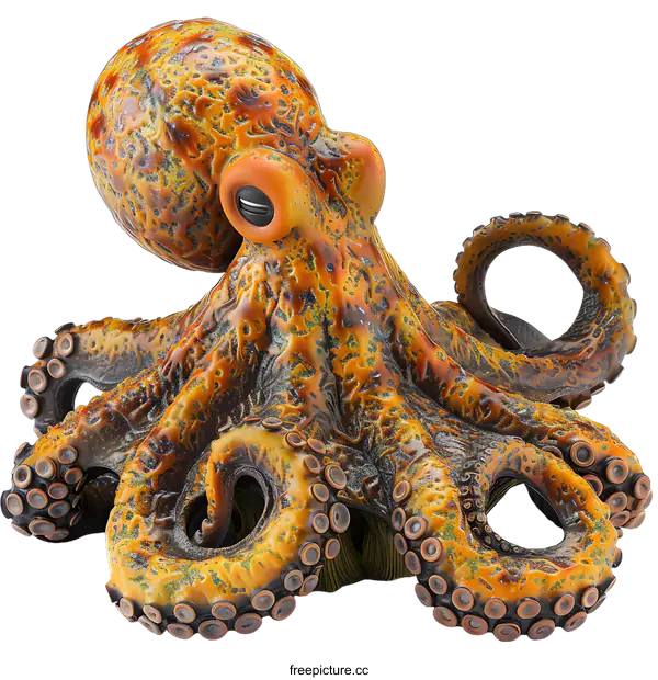 [Transparent Background PNG]Ceramic Octopus Sculpture