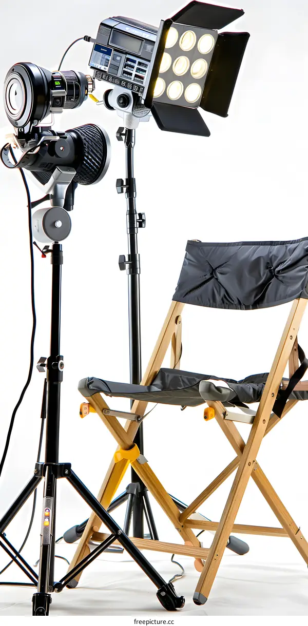 Studio Equipment with a Directors Chair