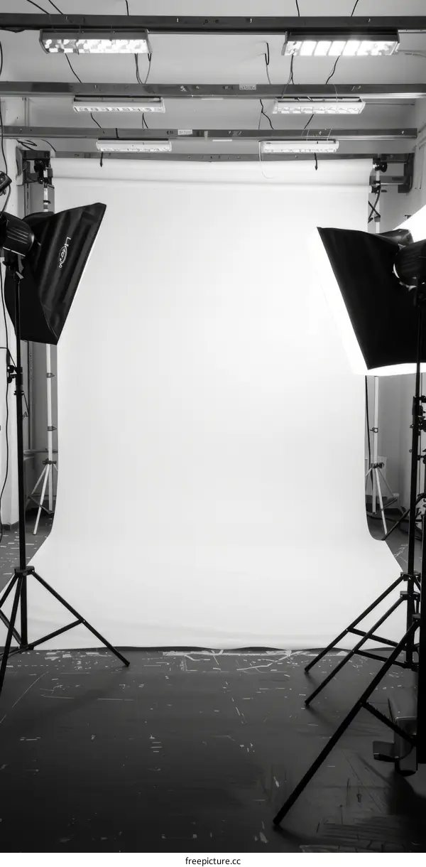 Black and White Photo of a Photography Studio