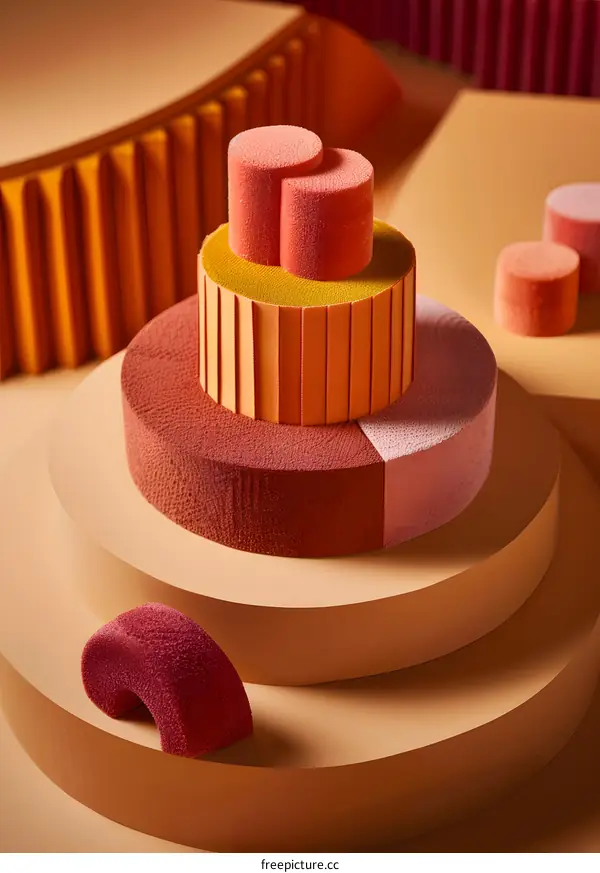 Abstract Geometric Shapes in Warm Tones