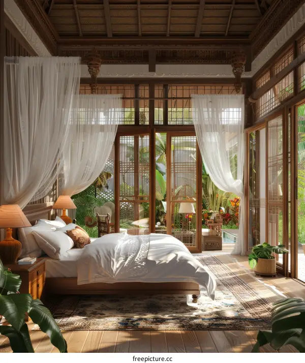 Elegant Tropical Bedroom Interior Design