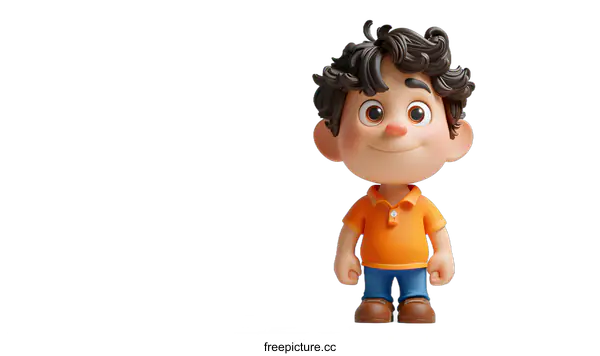 [Transparent Background PNG]Happy Cartoon Boy Smiling