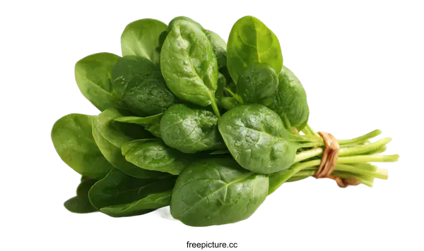 [Transparent Background PNG]Fresh Spinach Bunch Close-up Image