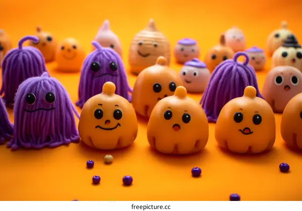 Cute Halloween Cartoon Monsters