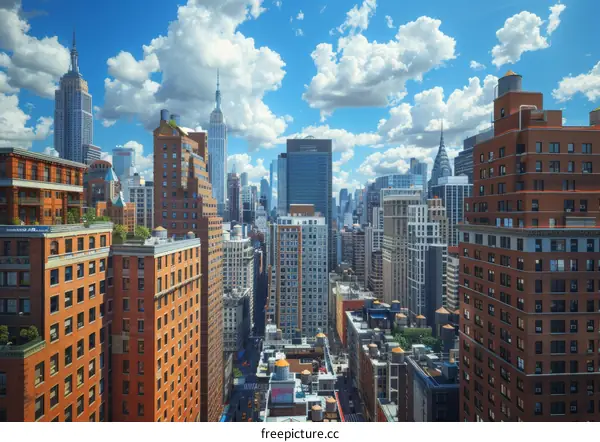 New York City Skyline View of Skyscrapers