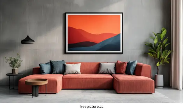 Modern Living Room Interior Design with Artwork