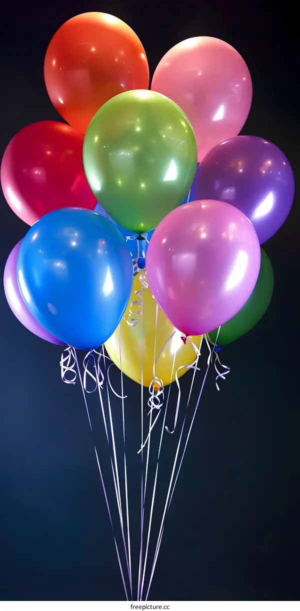Colorful Balloons on a Dark Background