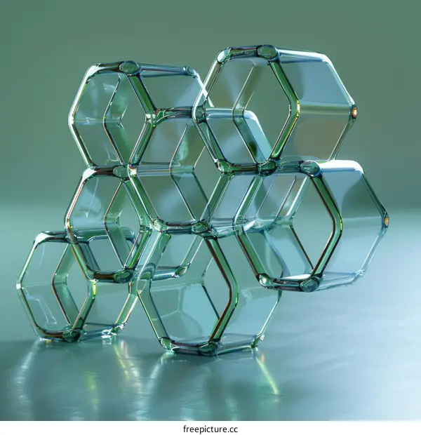3D Rendering of Glass Hexagons