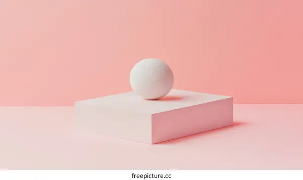 Abstract Minimalist Scene with Sphere and Cube