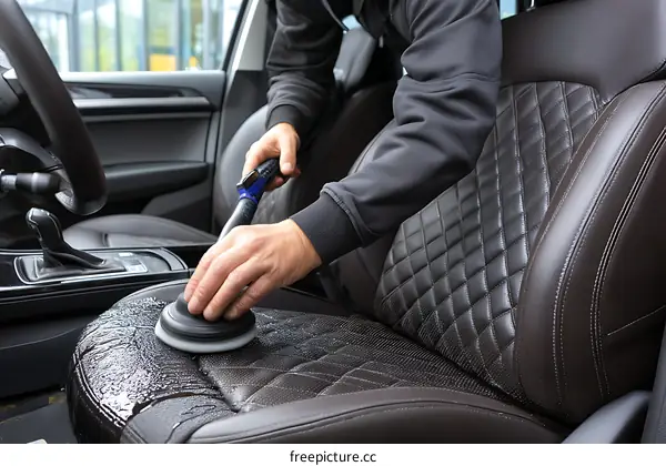 Car Interior Detailing Cleaning Leather Seat