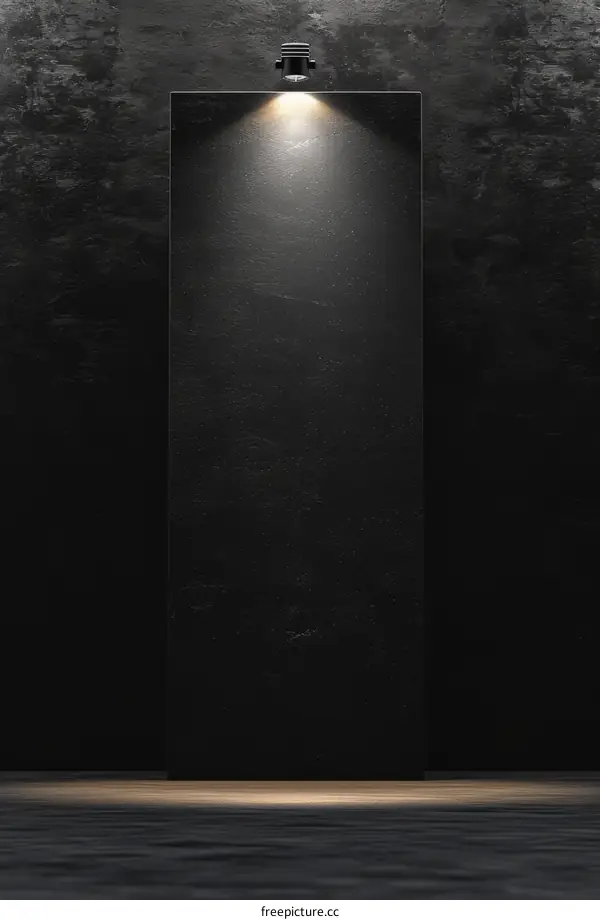 Black Wall Mockup With Spotlight