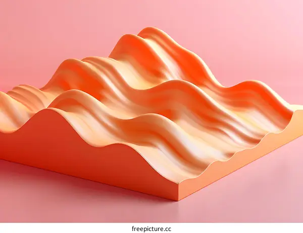 Pink and orange abstract waves background