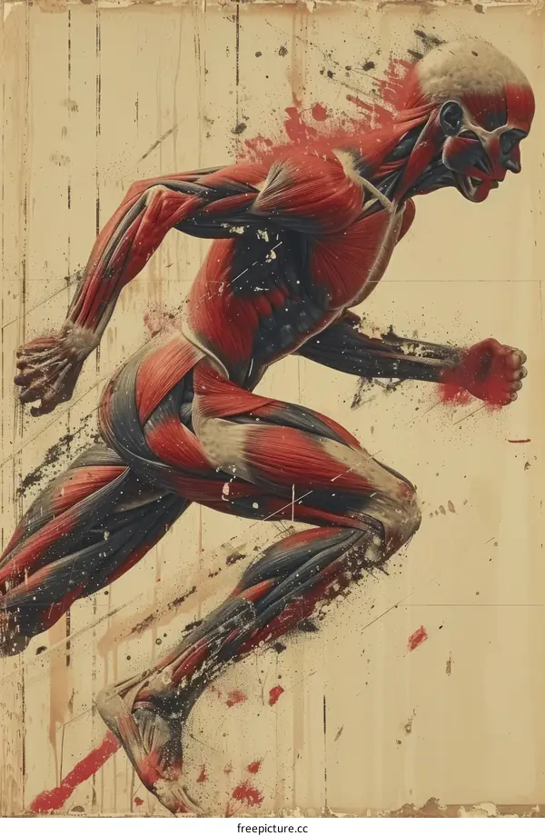 Vintage runner anatomy illustration