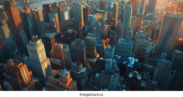 Aerial View of New York City Skyline