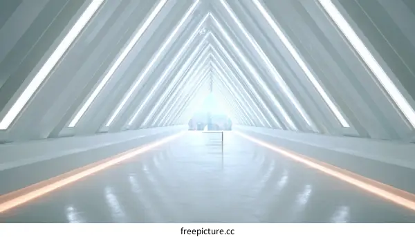 Futuristic Triangular Corridor Interior Design
