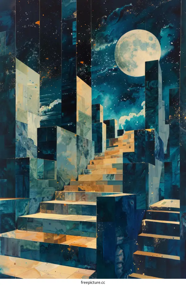 Blue Cityscape at Night