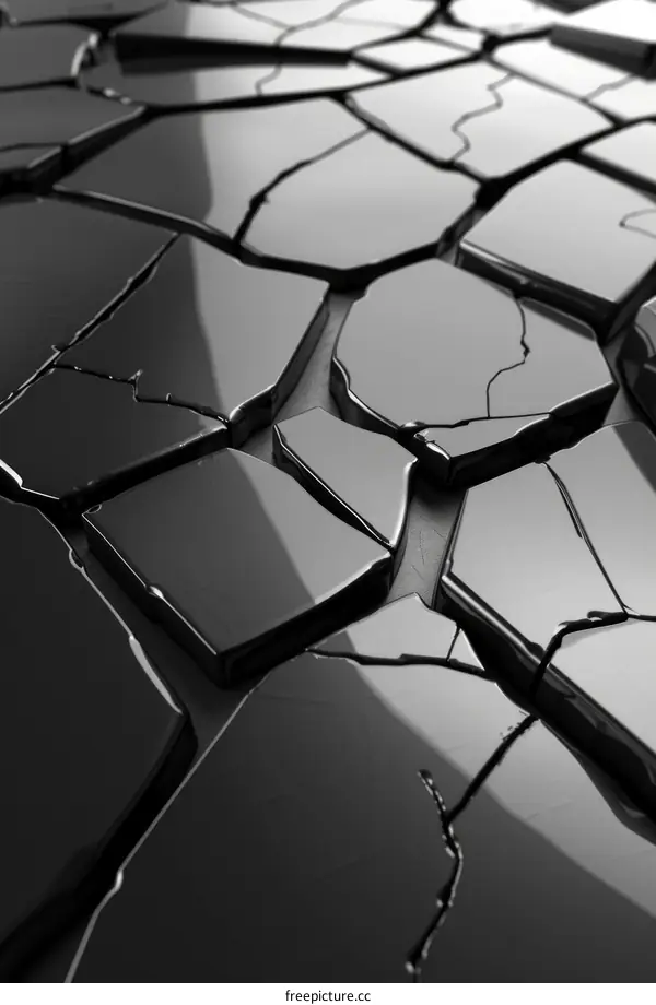 Abstract Black Cracked Grunge Texture