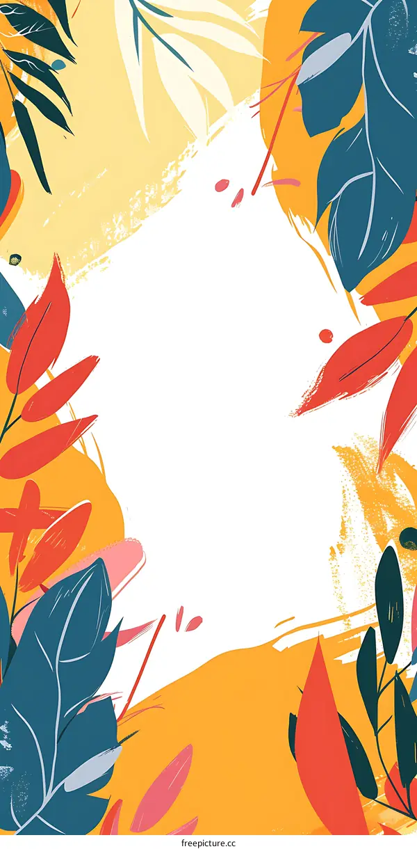 Abstract Tropical Leaves Background Illustration