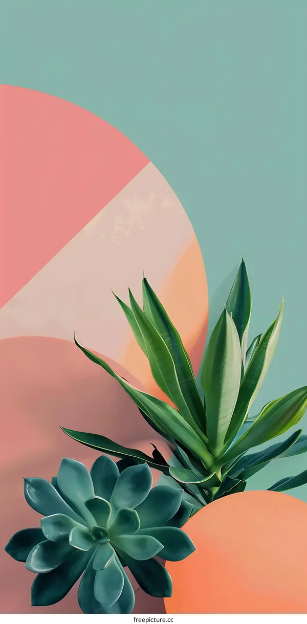 Succulents on Pastel Background