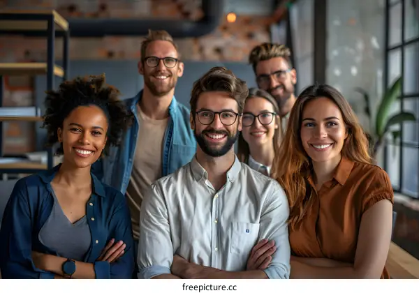 portrait of a group of smiling business people