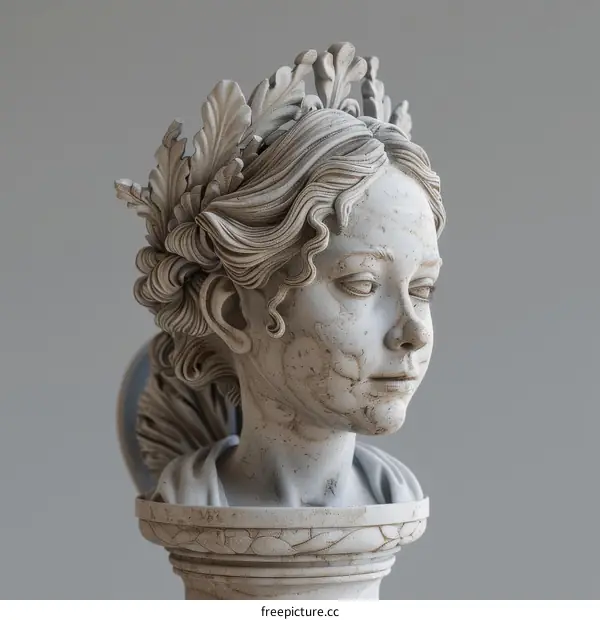 Ancient Sculpture of a Young Woman