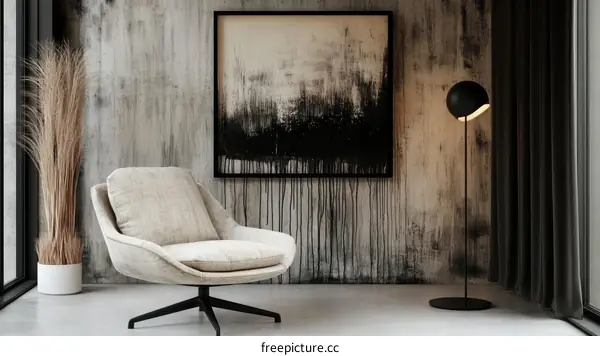 Modern Living Room with Abstract Art