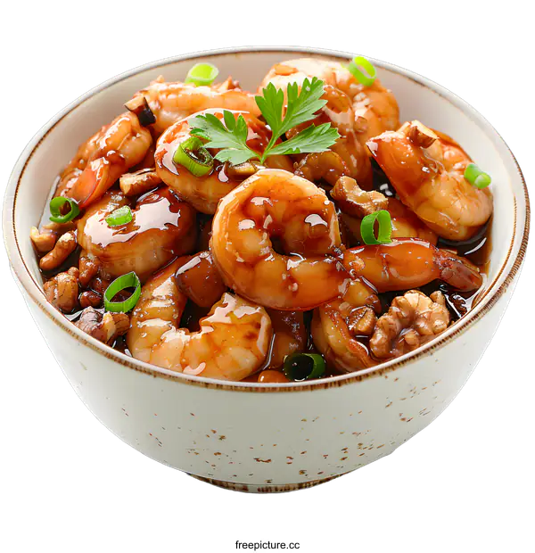 [Transparent Background PNG]Honey Garlic Shrimp