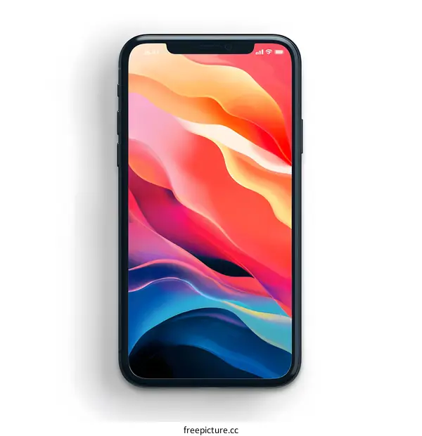 Abstract Mobile Phone Wallpaper Design With Colorful Waves