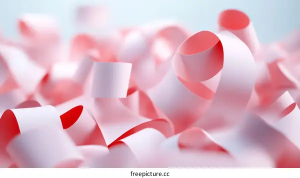 Abstract Pink Paper Ribbons