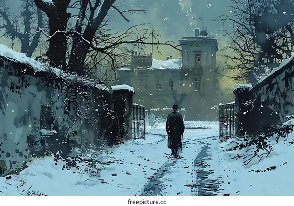 Snowy Path to Old Mansion