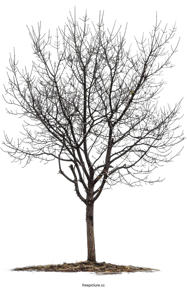 [Transparent Background PNG]single bare tree in winter with no leaves