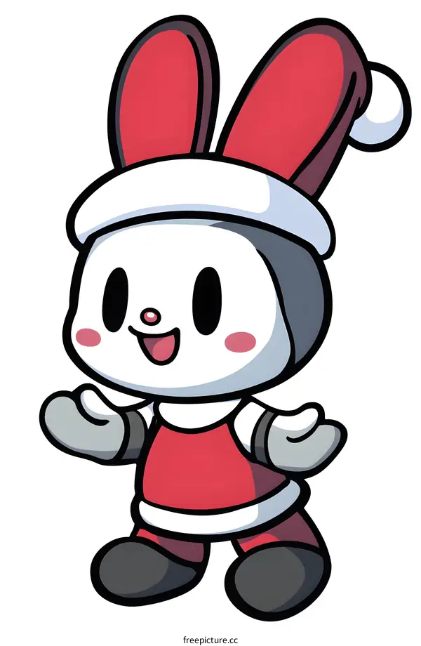 Cute Cartoon Christmas Bunny Illustration