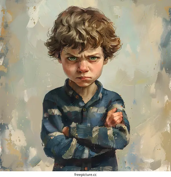 portrait of a boy with crossed arms