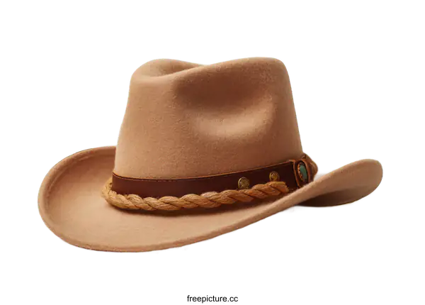 [Transparent Background PNG]Beige Cowboy Hat with Rope Detail