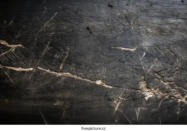 Black wooden texture with cracks