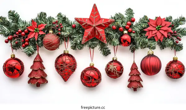 Christmas Decorations with Red Ornaments