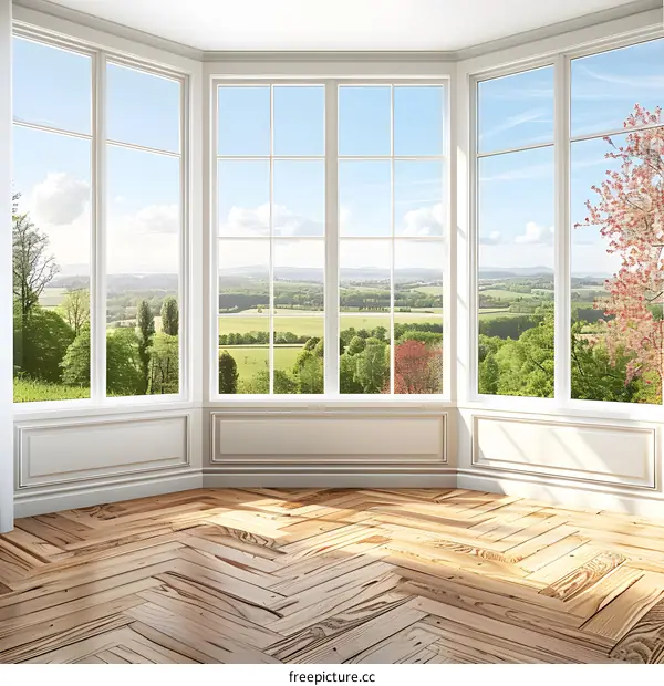 Large Window View of Countryside Landscape