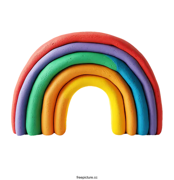 [Transparent Background PNG]Colorful Playdough Rainbow