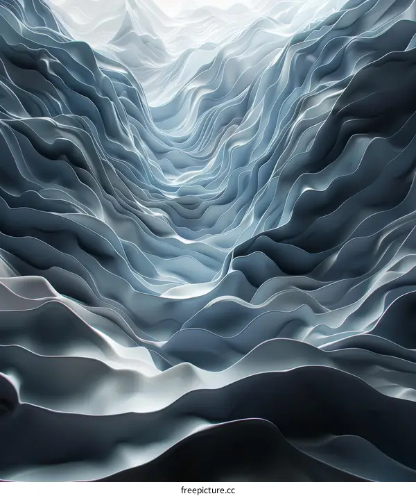 Abstract Blue and White Wave Background