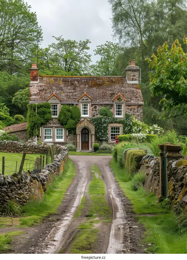 Traditional Stone House in the British Countryside